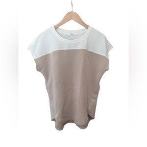 Cable & Gauge White and Tan Muscle Tee